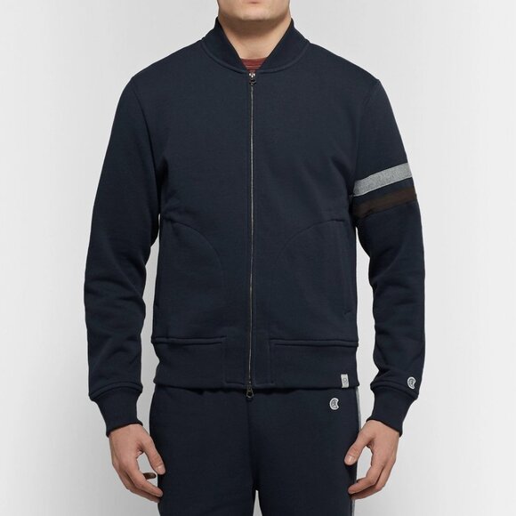 Kingsman Todd Snyder Champion Striped Cotton-Blend Zip-Up Sweatshirt Size Small - Picture 8 of 9